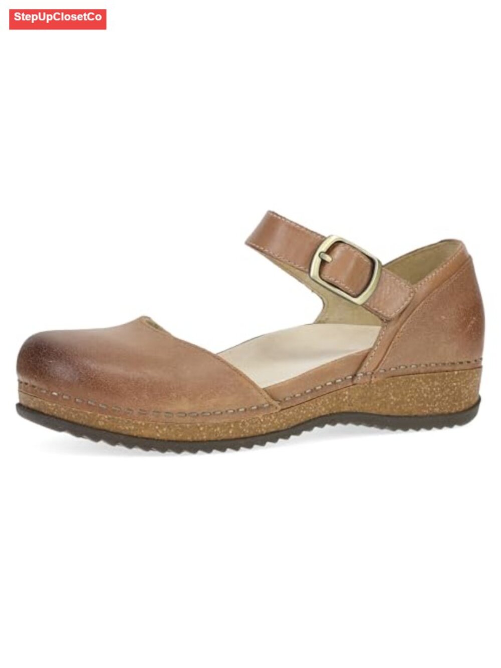 Mae Mary Jane Flats with Leather Uppers and Hook and Loop Strap